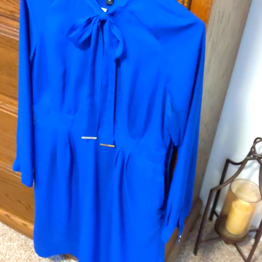 Worthington High neck blue dress